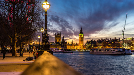 Fototapeta na wymiar The Thames River and the Big Ben, London, UK