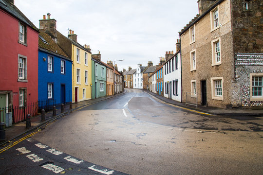 Main street in Anstruther, Scotland