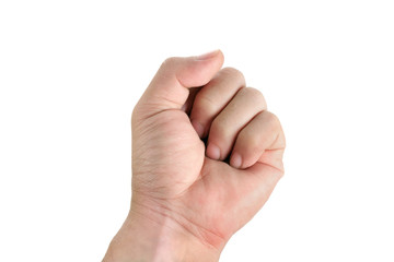 Human hand / Human hand in fist on white background.