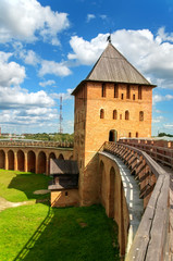 Fototapeta na wymiar Novgorod fortress with towers
