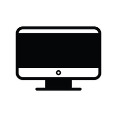 Computer icon isolated black