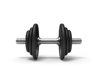 Obraz na płótnie Canvas dumbbells over white background. with clipping path