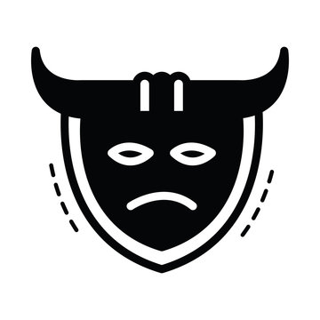 samurai mask icon  black color