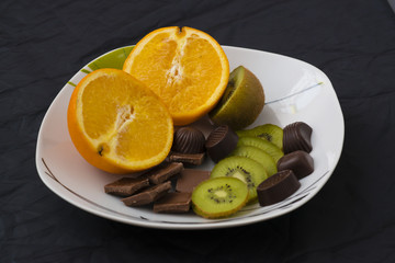 orange, kiwi , chocolate