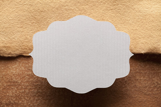 Blank label on paper background