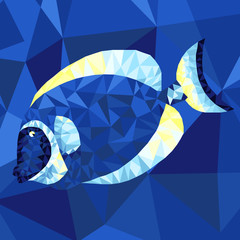 Obrazy na Szkle  Jasna ryba morska w abstrakcyjnej technice