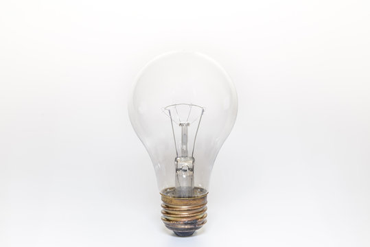 single light bulb on white background