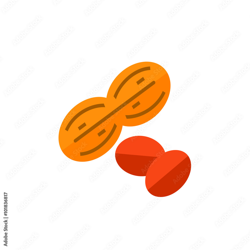 Aufkleber peanuts with and without nutshell