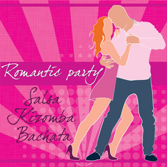 A poster for a romantic salsa party