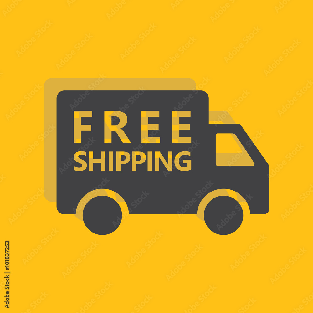 Wall mural Free shipping truck icon