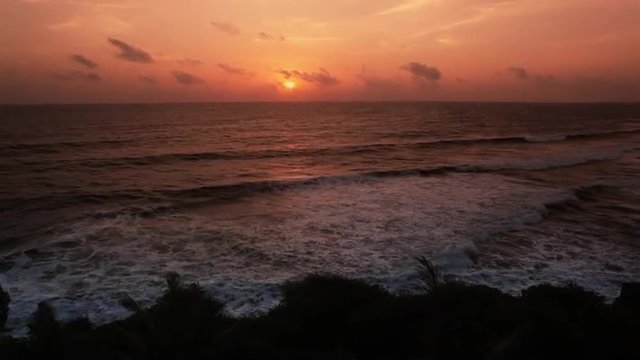 Shot of waves in the sea at dusk, Varkala, Kerala, India