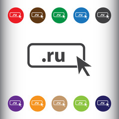 Domain RU icon. Top-level internet domain
