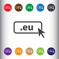 Domain EU icon. Top-level internet domain