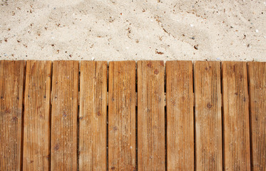 tropical beach and wooden platform