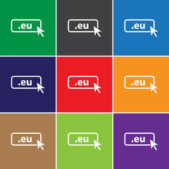 Domain EU icon. Top-level internet domain
