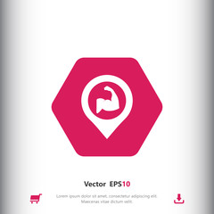 Fitness place with pin icon