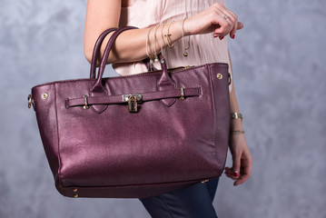 Bags fashion trends. Close up of gorgeous stylish bag. Fashionab