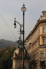 Fototapeta na wymiar Lantern in Prague, year 2011