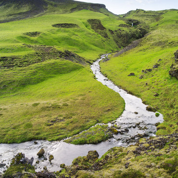view to canyon creek in Iceland