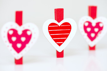 Heart shaped clothes pegs