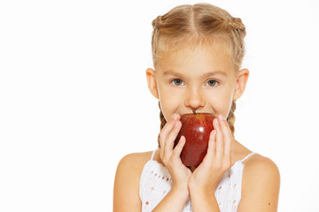 Charming girl with an apple