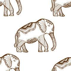 Fototapeta premium Seamless Pattern with Elephant.