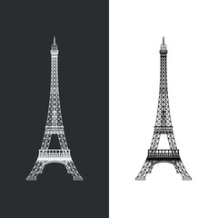 Thin line Eiffel tower vector illustration icon. Outline landmark French Paris symbol isolated on white. 
Premium quality modern linear stroke logo of France concept pictogram.