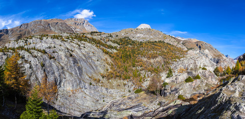 Fototapeta na wymiar Panorama view of the Alps near Aletschglacier