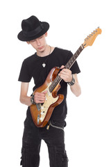Musician with electric guitar