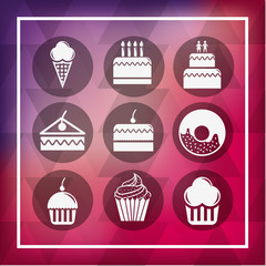 bakery set icons design