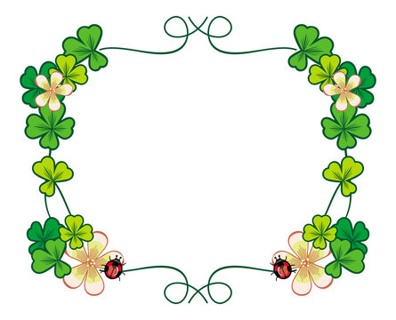 Beautiful color frame with clover