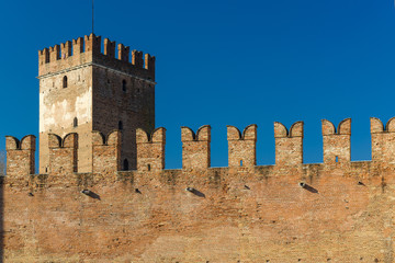 Battlements in Castelvecchio of Verona