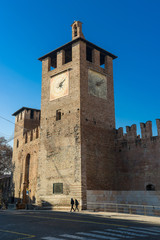 Fototapeta na wymiar Tower of Castelvecchio in Verona