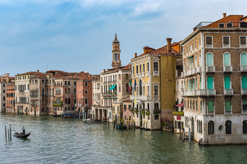 Fototapeta na wymiar Grand Canal and city skyline , Venice , Italy