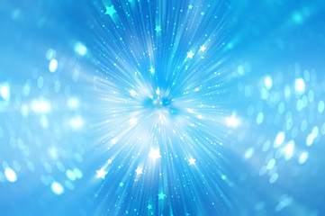 abstract blue background. explosion star.