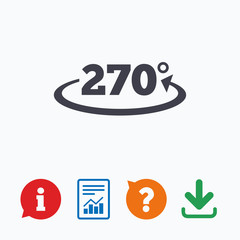 Angle 270 degrees sign icon. Geometry math symbol