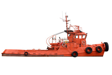 Tug boat isolated on white background