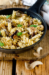 Pasta with mushrooms, cabbage and caraway seeds