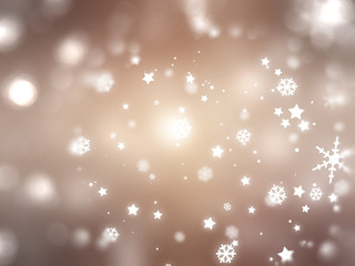 Christmas gold background. The winter background, falling snowfl