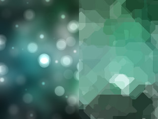 Obraz premium Bokeh light, shimmering blur spot lights on blue and green abstr