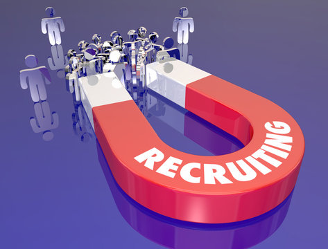 Recruiting Hiring New Employees Magnet Pulling Job Candidates in