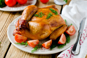 Baked chicken with tomatoes