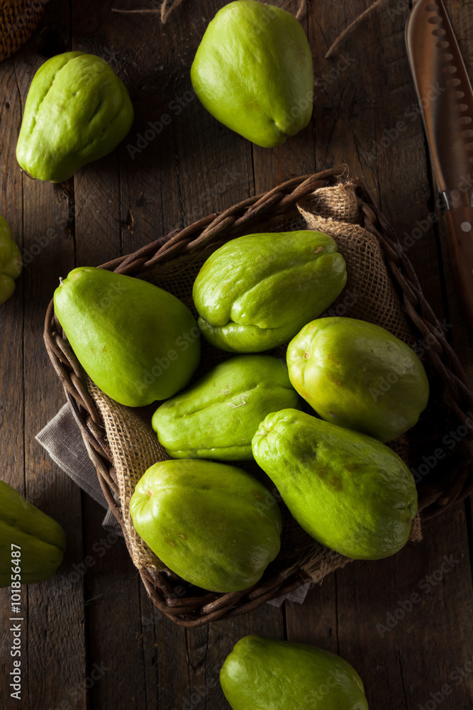 Canvas Prints raw green organic chayote