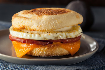 Obraz na płótnie Canvas Homemade Breakfast Egg Sandwich