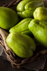 Raw Green Organic Chayote