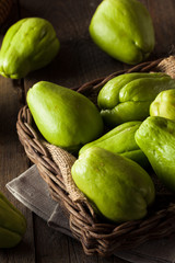 Raw Green Organic Chayote