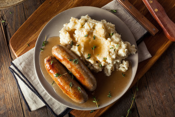 Homemade Bangers and Mash
