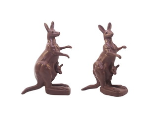 Isolated kangaroo toy. Isolated kangaroo toy side and angle view