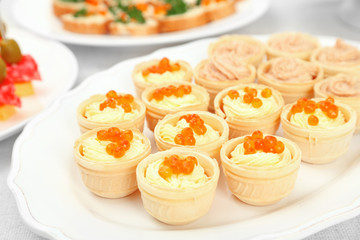 Set of cold snacks, closeup