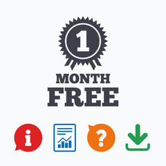 First month free sign icon. Special offer symbol